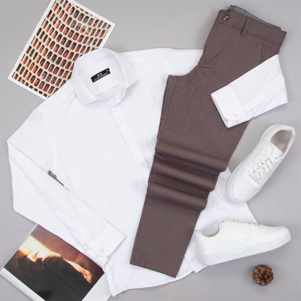 Beyaz Gömlek Pantolon Ayakkabı Kombin