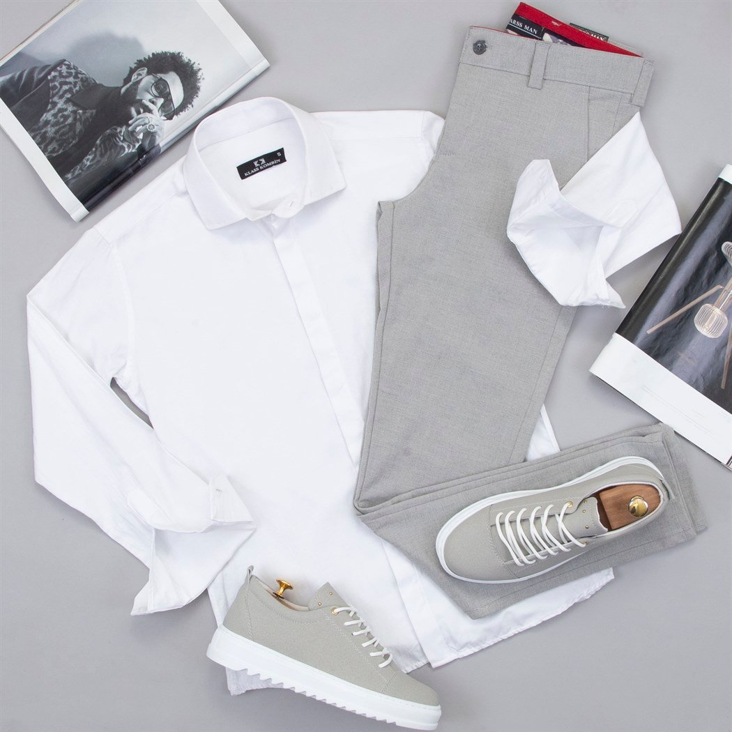 Beyaz Gömlek Pantolon Ayakkabı Kombin