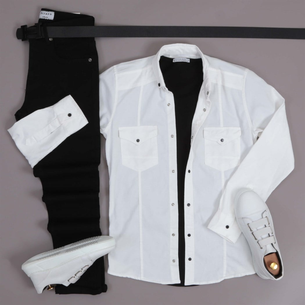 Beyaz Gömlek Pantolon Ayakkabı Kombini