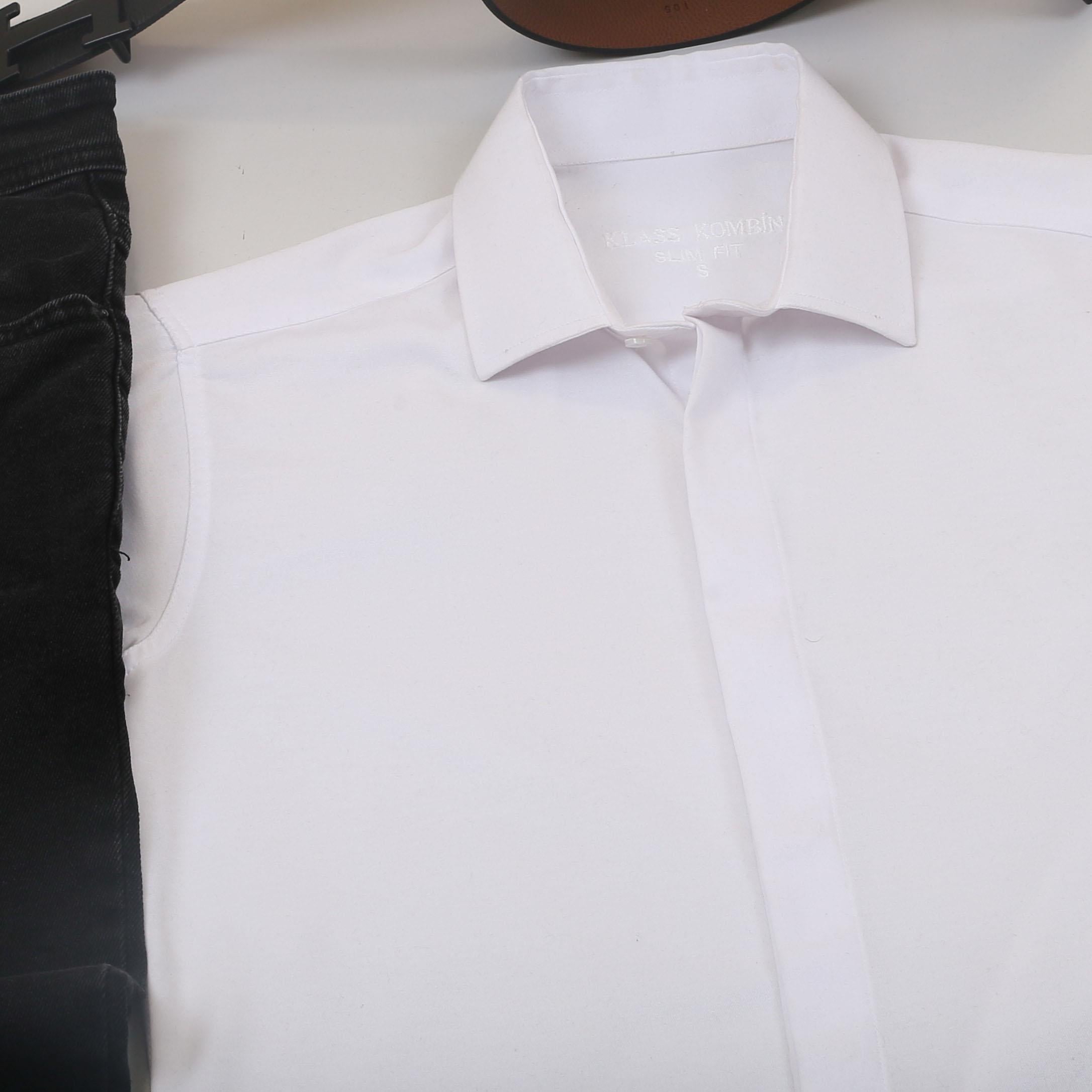 Beyaz Gömlek Pantolon Bot Kombin