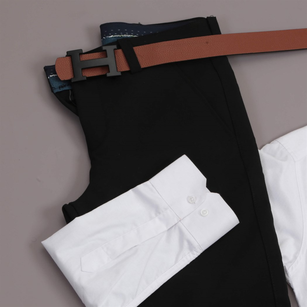 Beyaz Gömlek Siyah Pantolon Ayakkabı Kombini