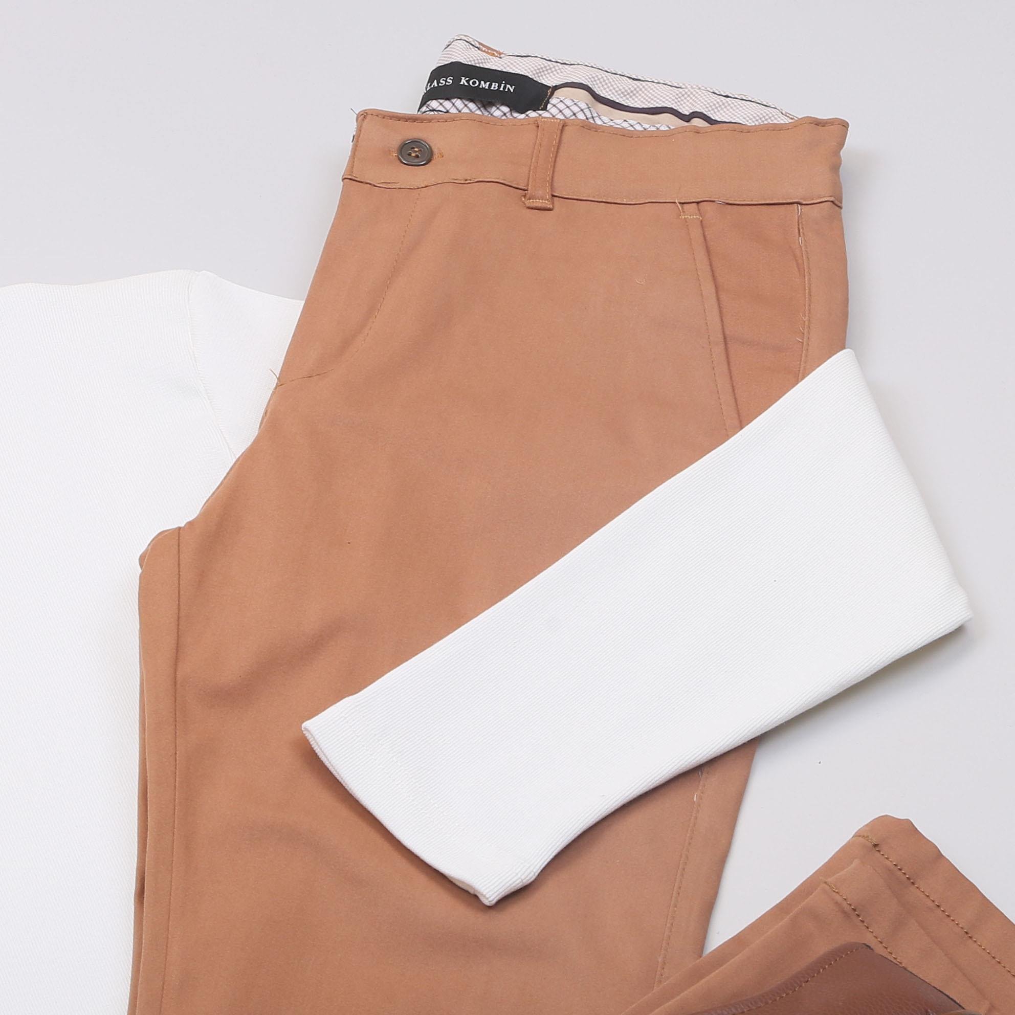 Beyaz Kazak Pantolon Ayakkabı Kombin