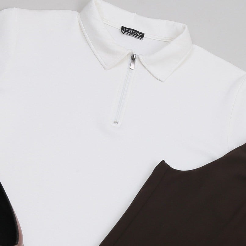 Beyaz Polo Yaka Tişört Kahve Baggy Kumaş  pantolon  ayakkabı Kombin