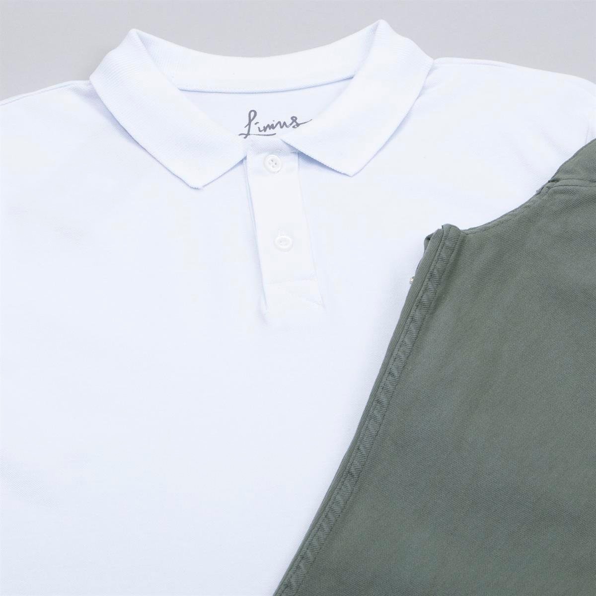 Beyaz Polo Yaka Tişört Pantolon Ayakkabı Kombin