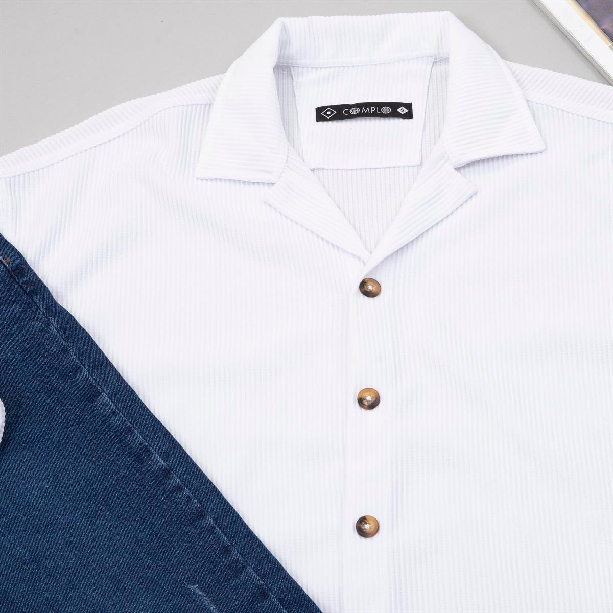 Beyaz Spor Gömlek Pantolon Ayakkabı Kombin