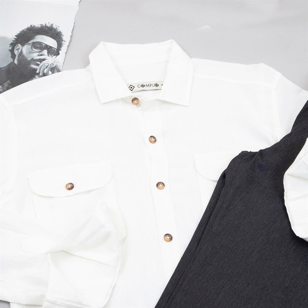 Beyaz Spor Gömlek Pantolon Ayakkabı Kombin