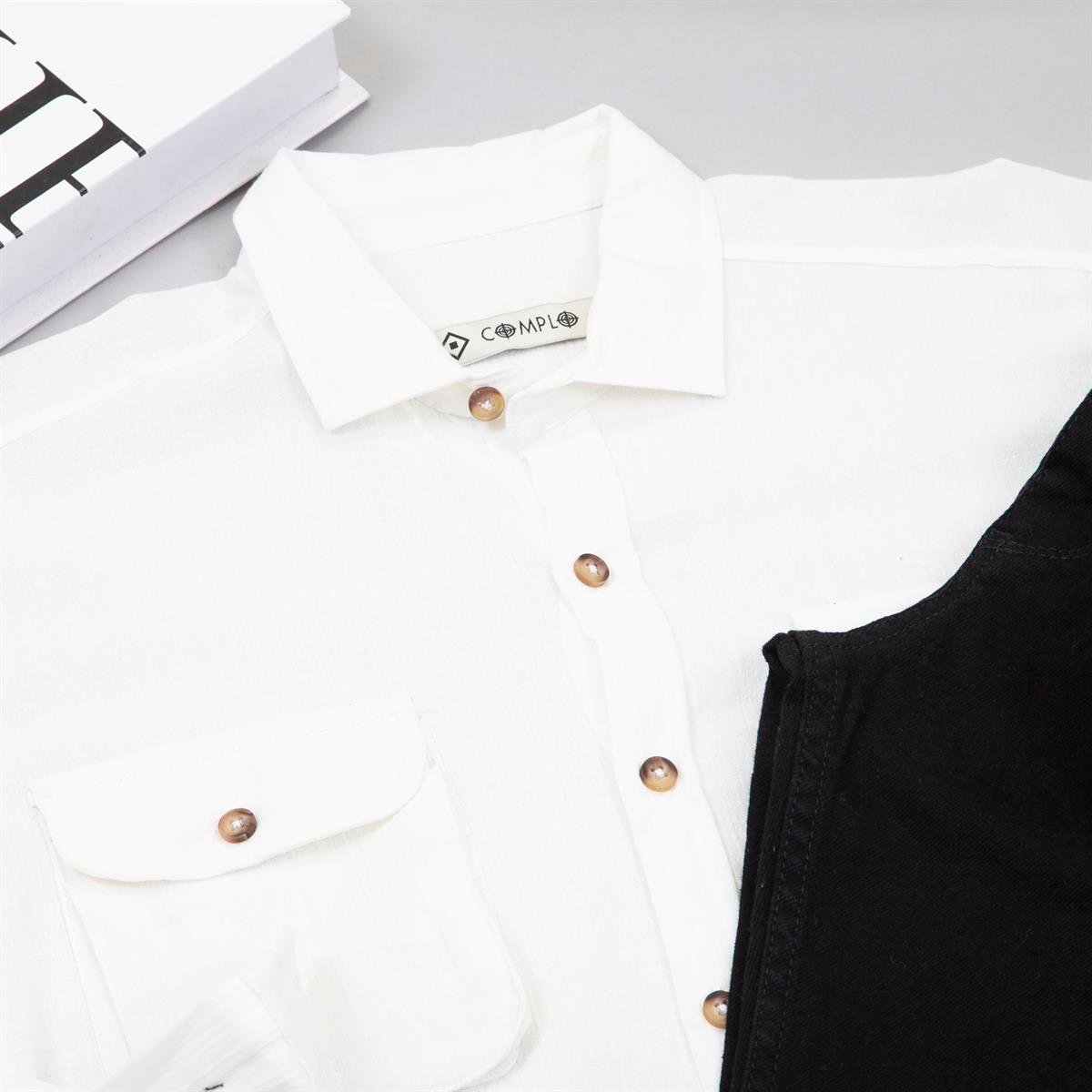 Beyaz Spor Gömlek Pantolon Ayakkabı Kombin