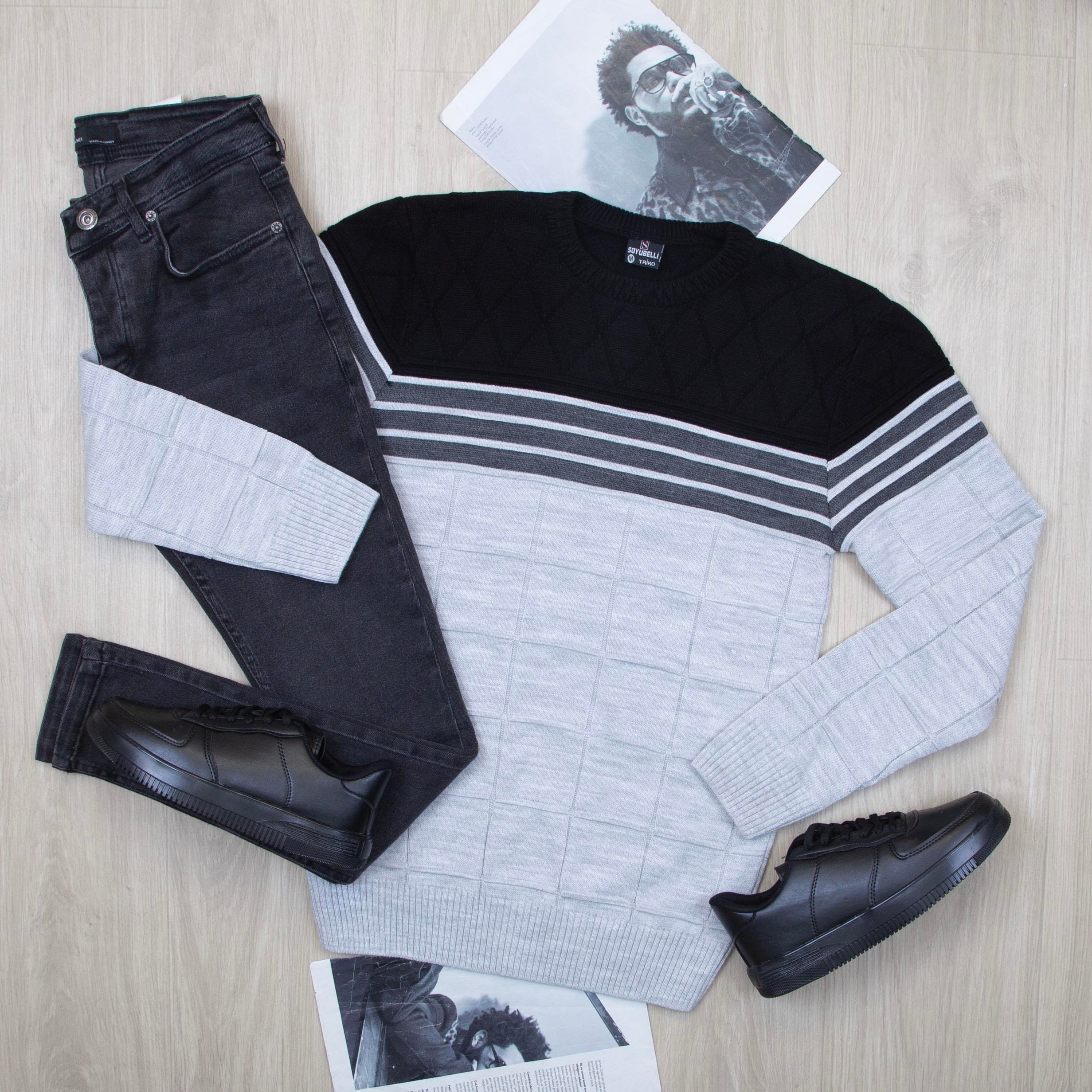 Beyaz Triko Kazak Pantolon Ayakkabı Kombin