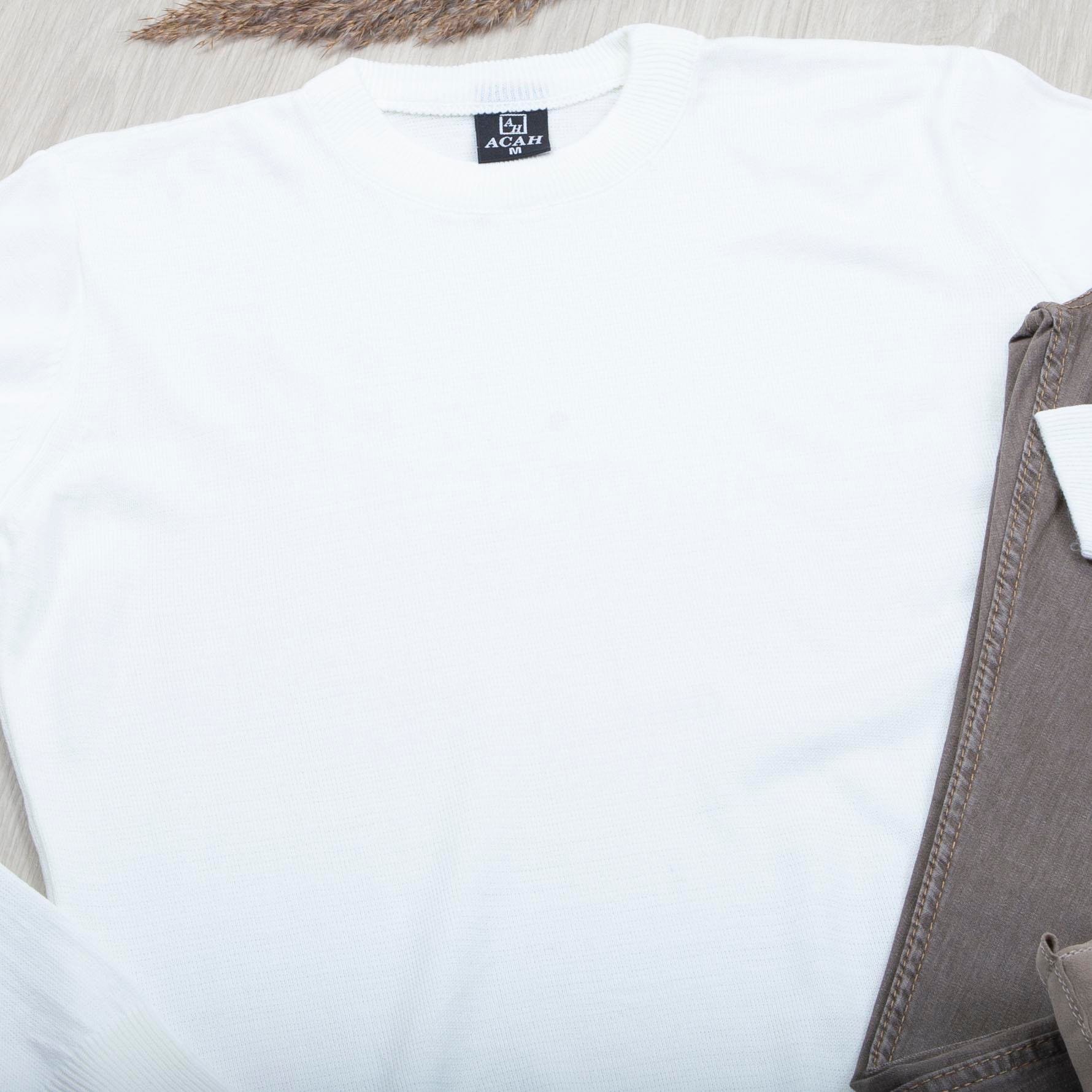 Beyaz Triko Kazak Pantolon Ayakkabı Kombin