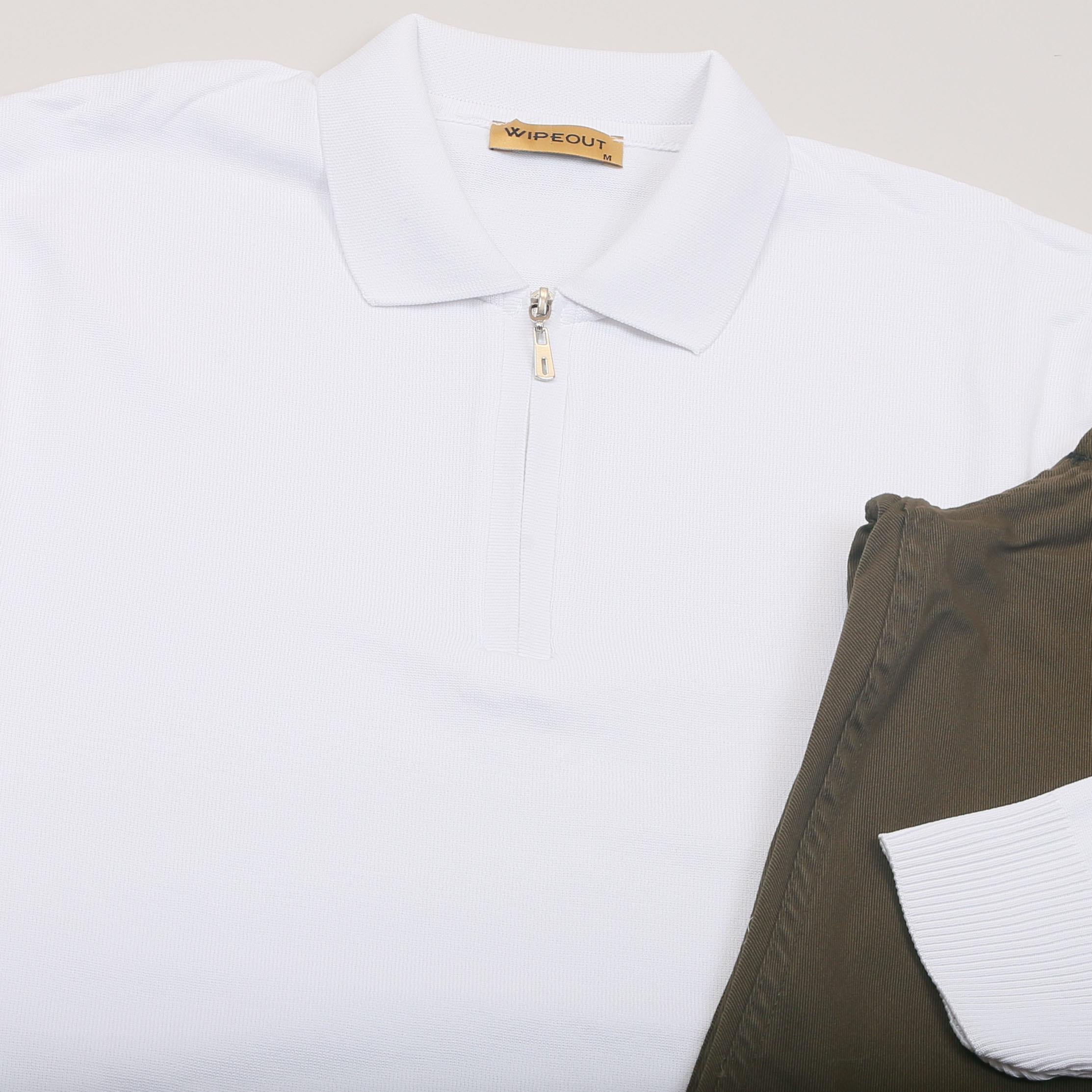 Beyaz Triko Polo Yaka Pantolon Ayakkabı Kombin