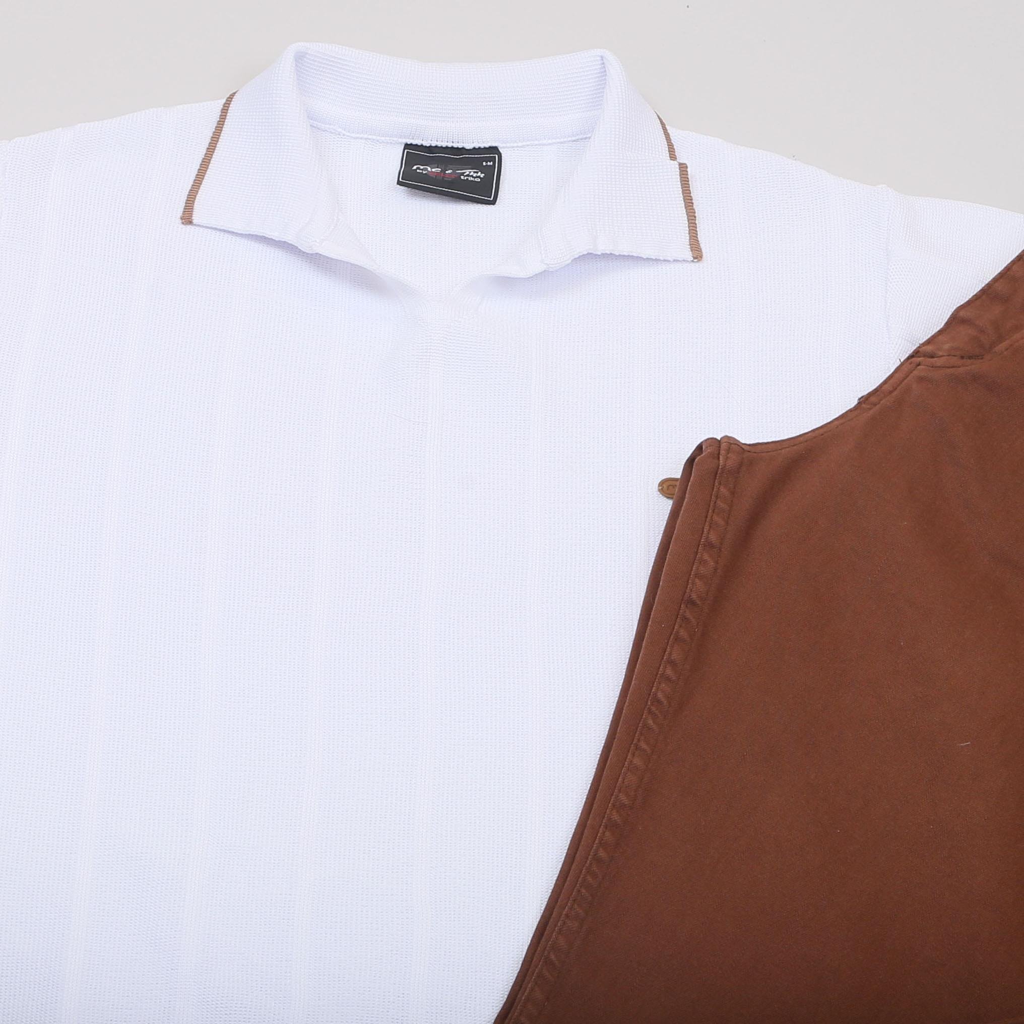 Beyaz Triko Polo Yaka Tişört Pantolon Ayakkabı Kombin