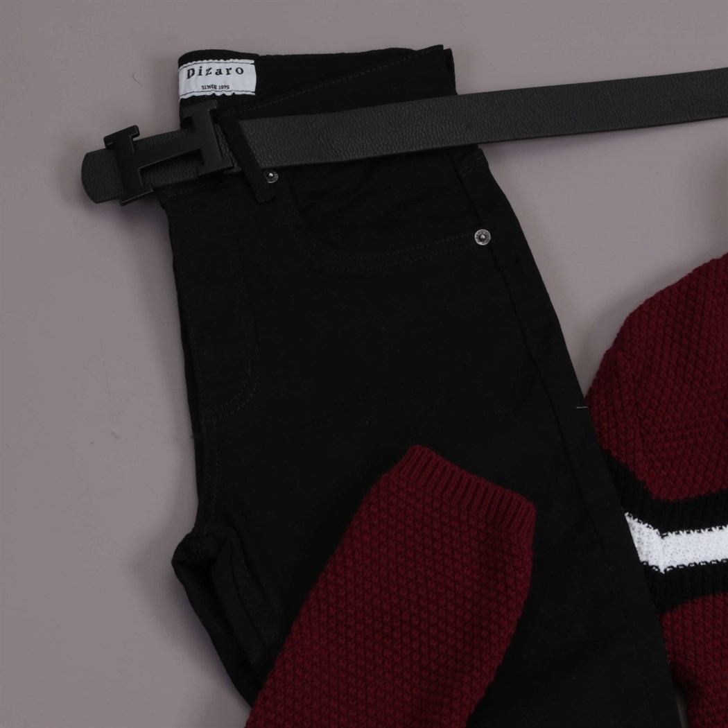 Borda Hırka Pantolon Ayakkabı Kombini