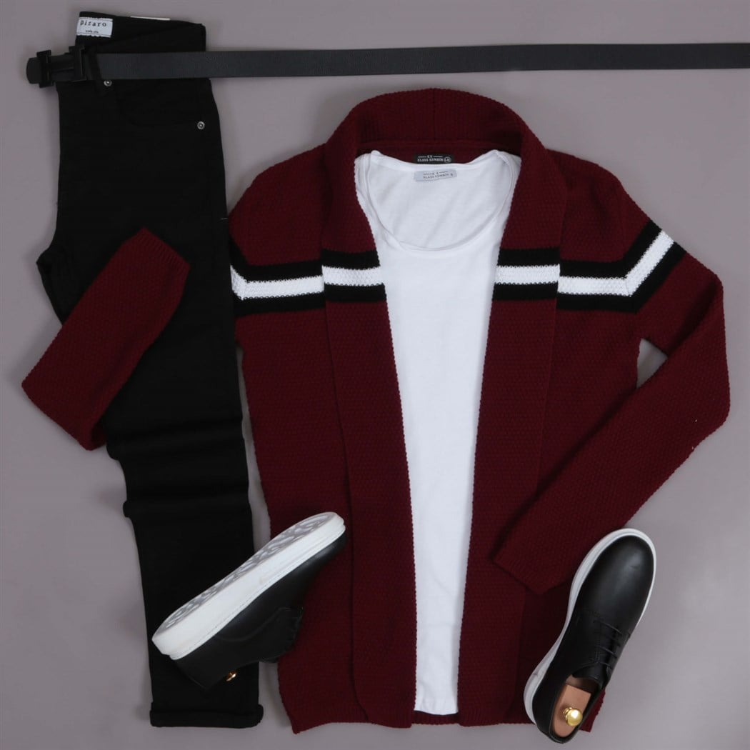 Borda Hırka Pantolon Ayakkabı Kombini