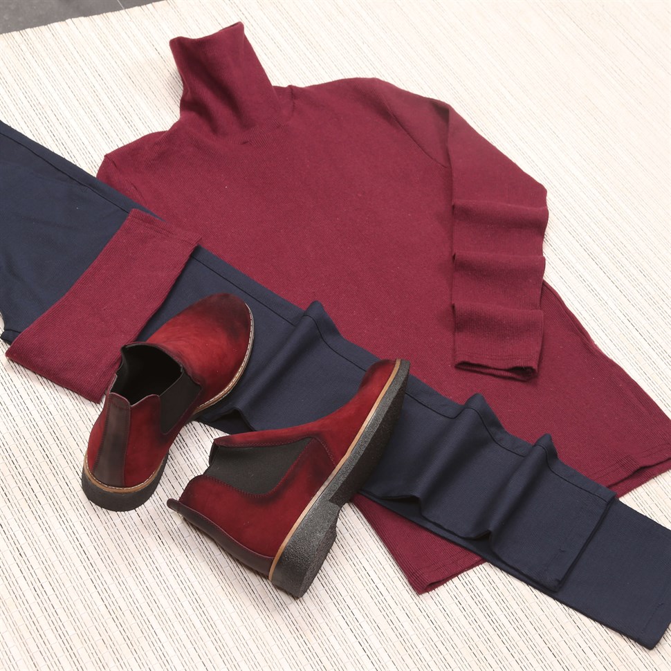 Bordo Balıkçı Kombin