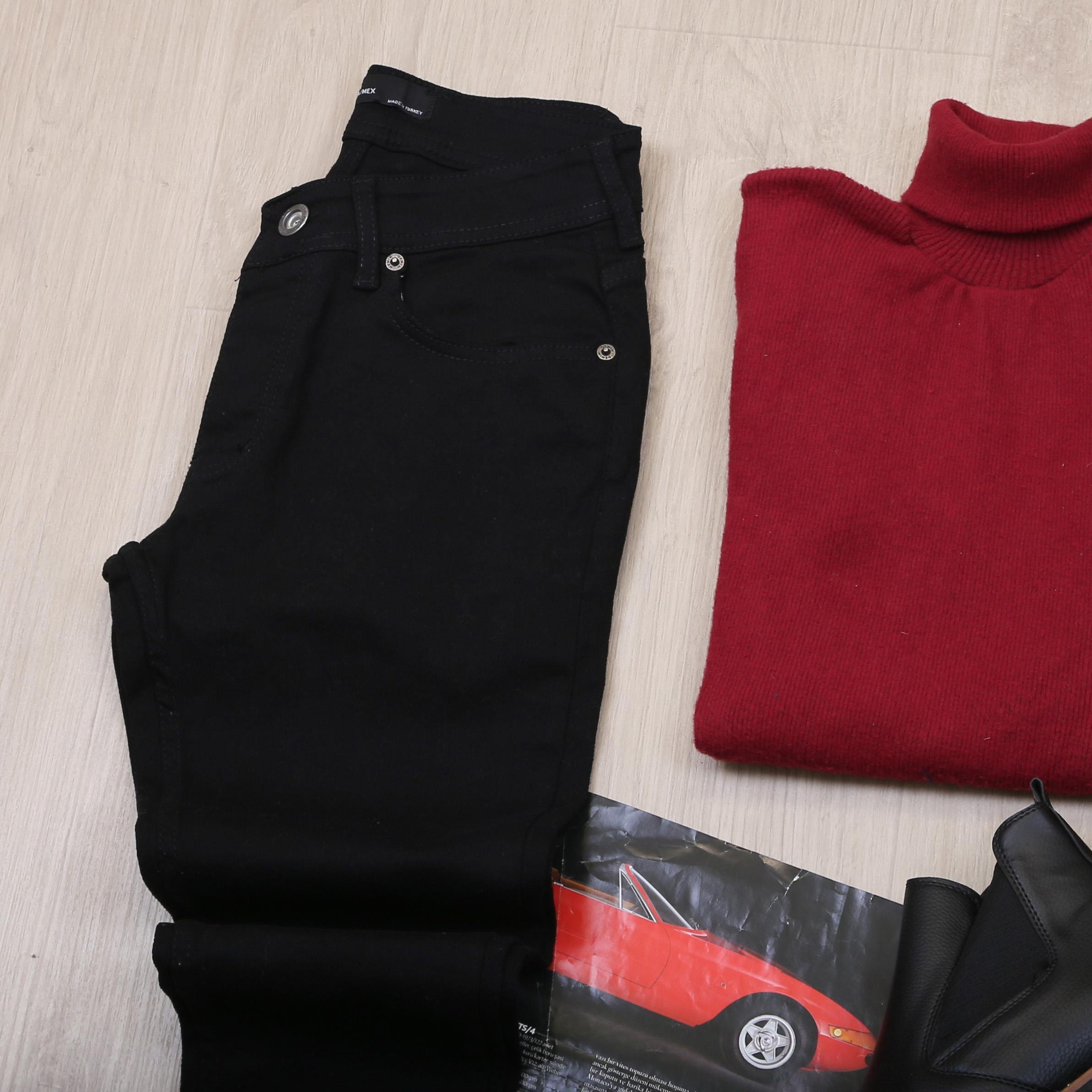 Bordo Blazer Ceket Boğazlı Body Pantolon Bot Kombin