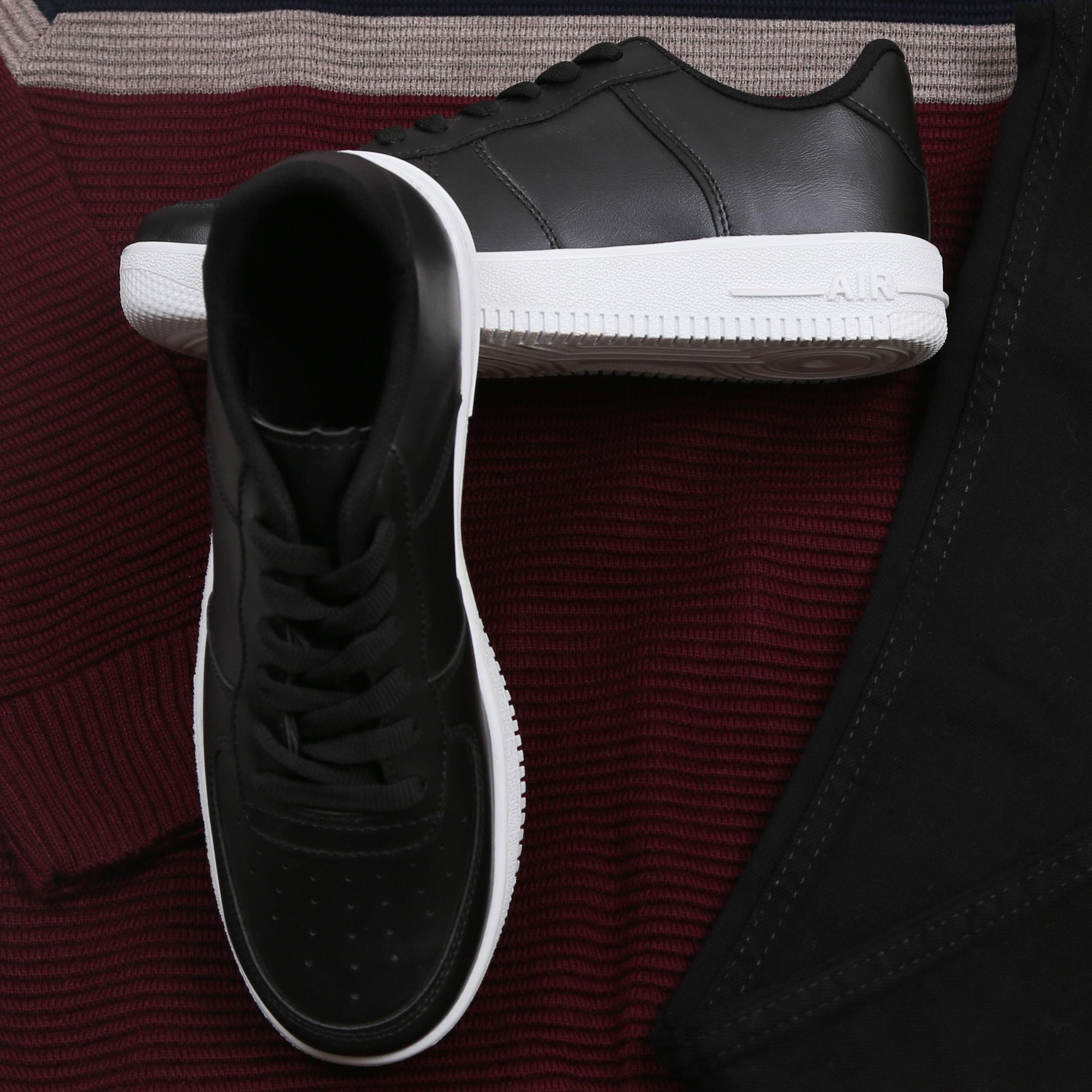 Bordo Çizgili Kazak Pantolon Ayakkabı Kombini