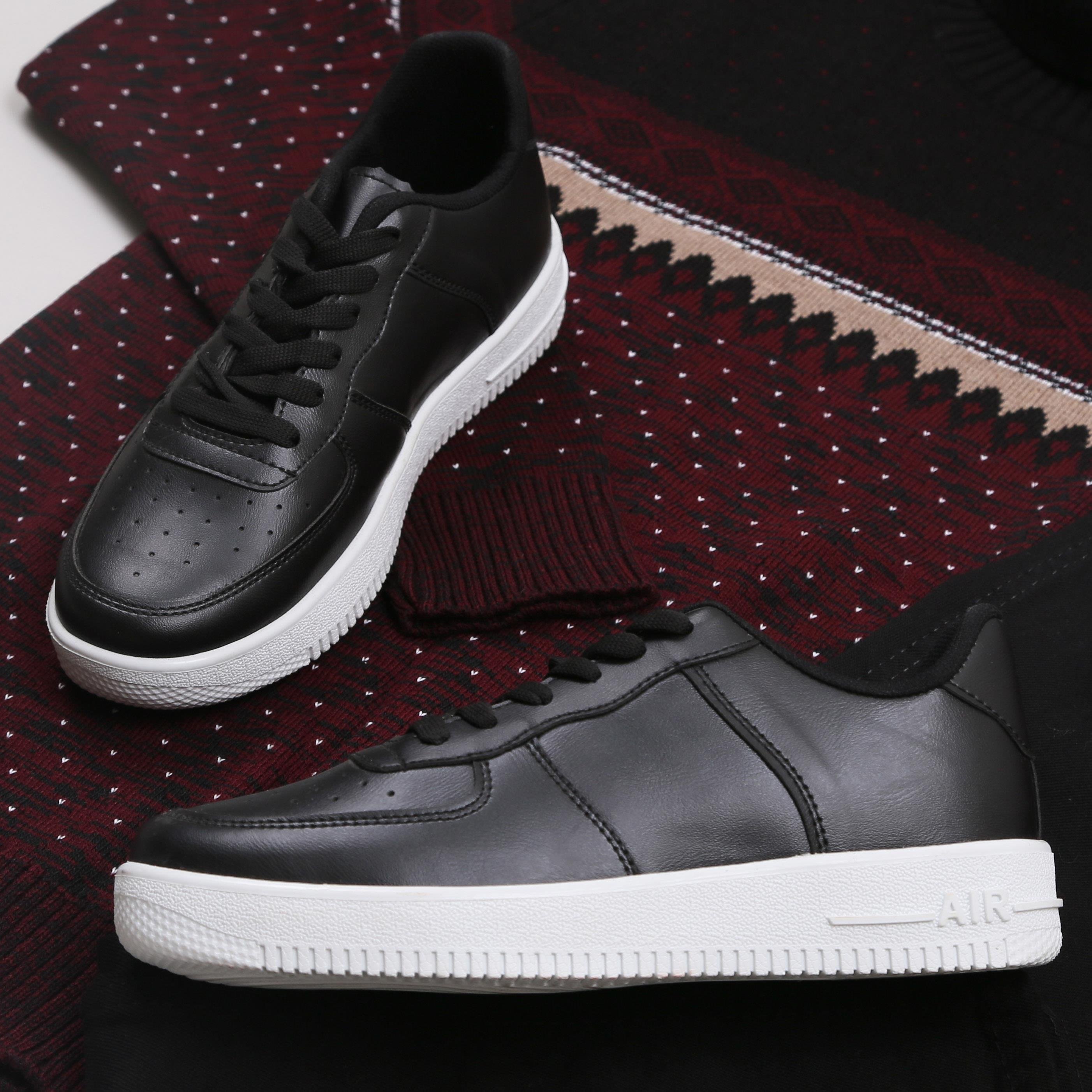 Bordo Desenli Kazak Pantolon Ayakkabı Kombini