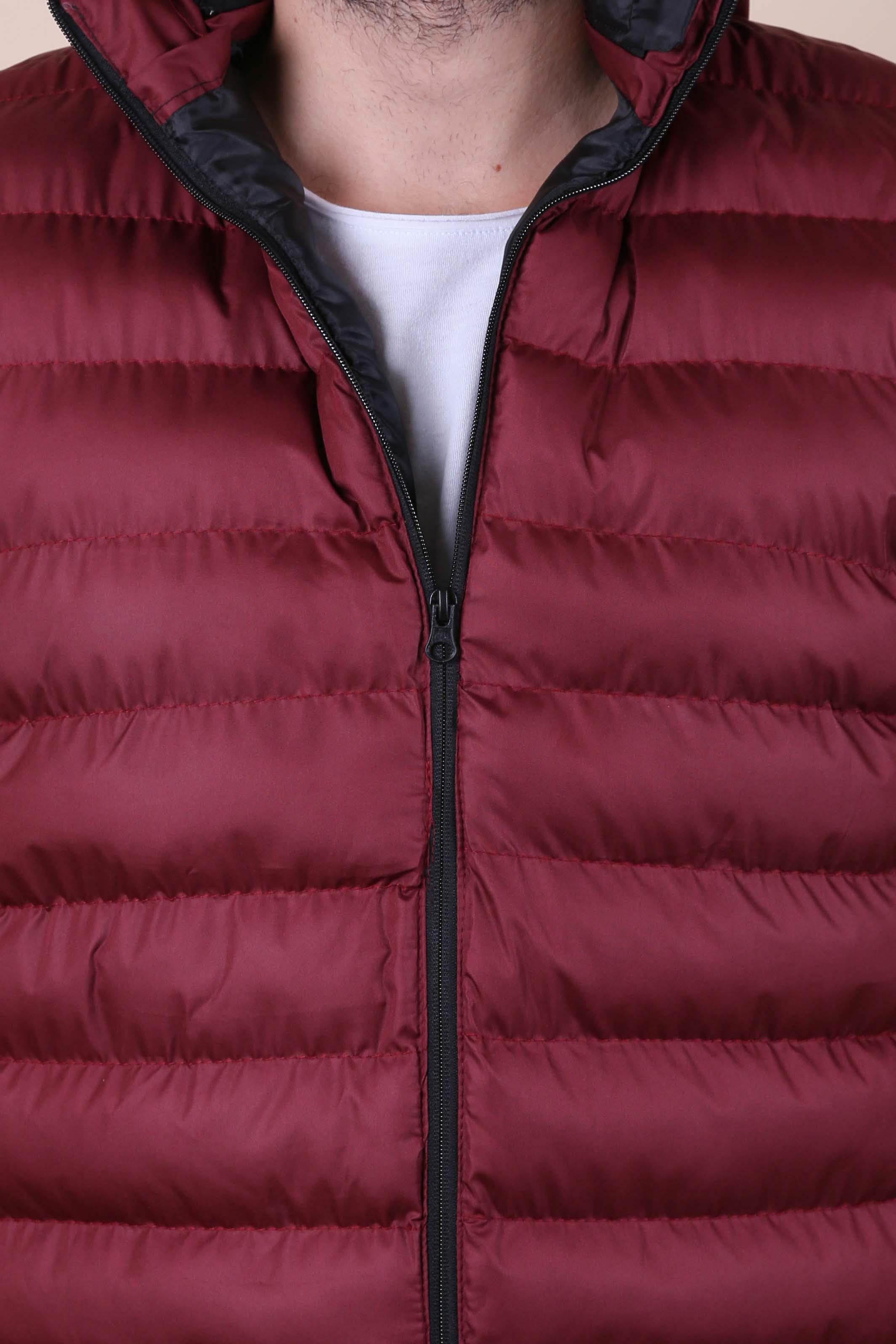 Bordo Kapşonlu Şişme Yelek