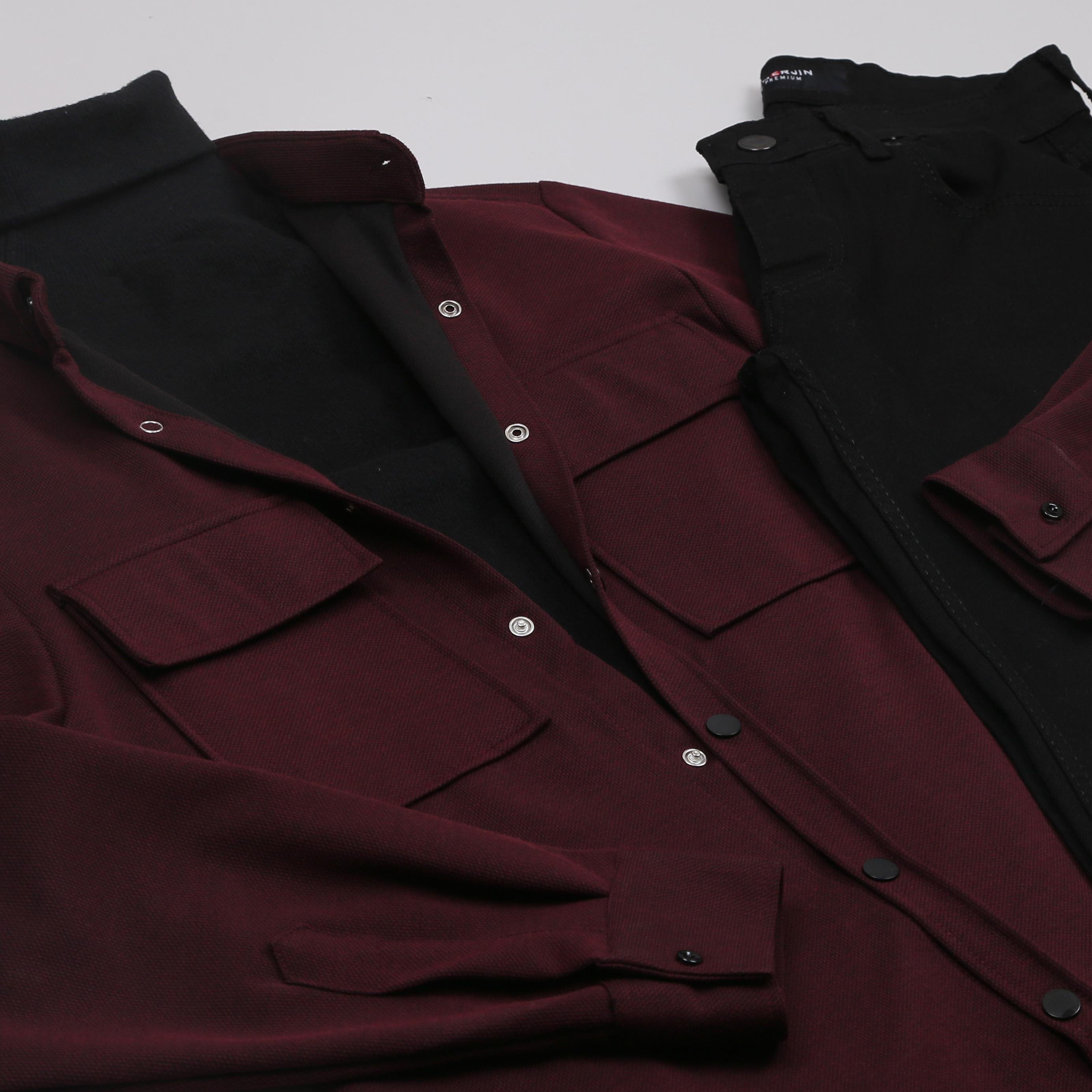 Bordo Kaşe Gömlek Boğazlı Body Pantolon Bot Kombin