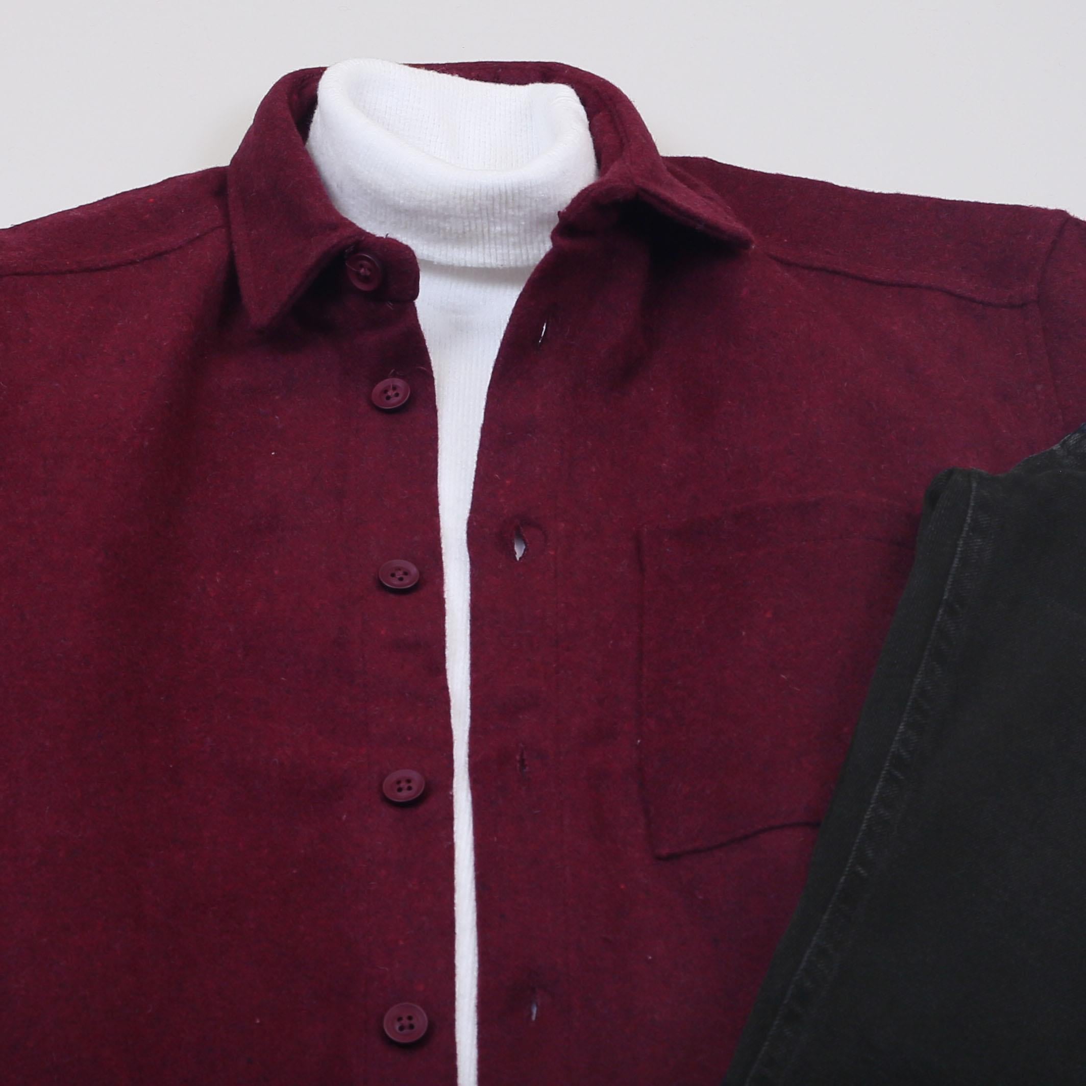 Bordo Kaşe Gömlek Boğazlı Body Pantolon Ayakkabı Kombin