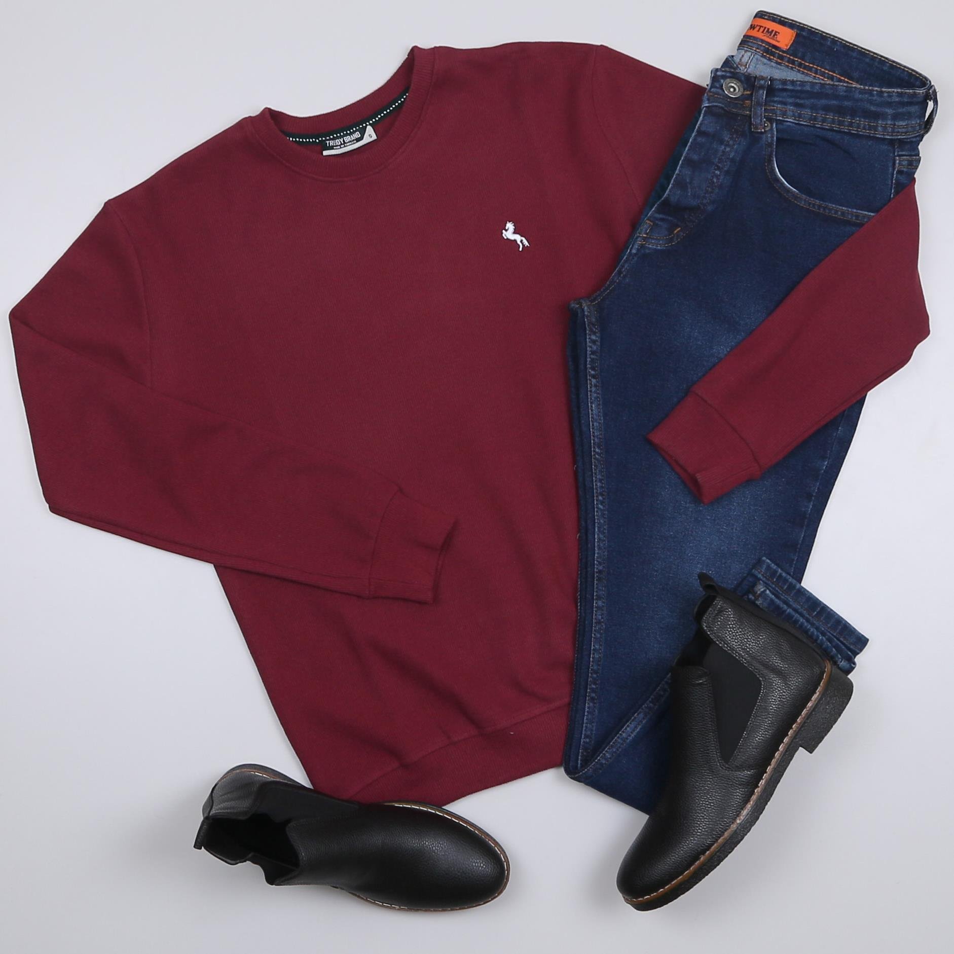 Bordo Kazak Kot Pantolon Bot Kombini