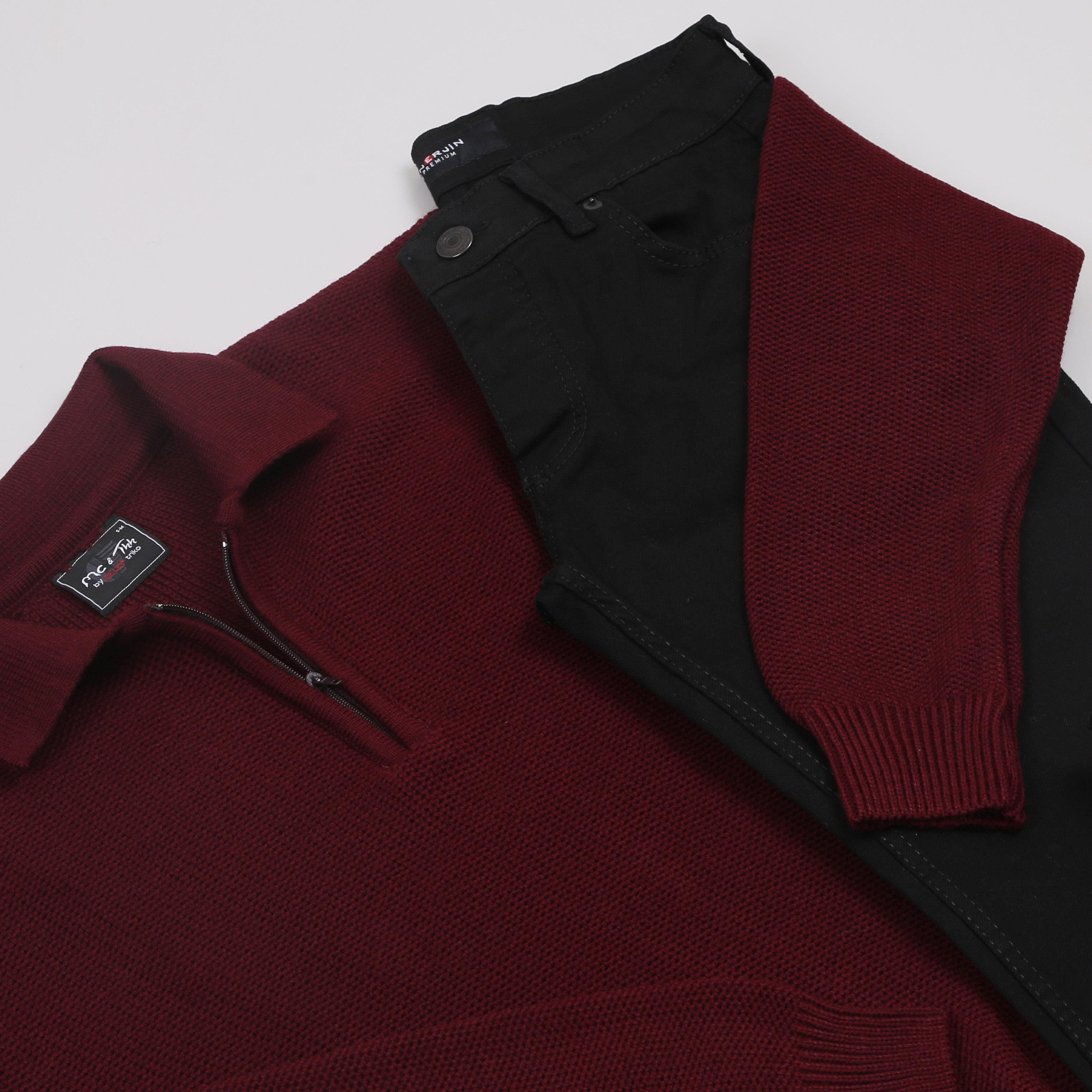 Bordo Kazak Kot Pantolon Bot Kombini