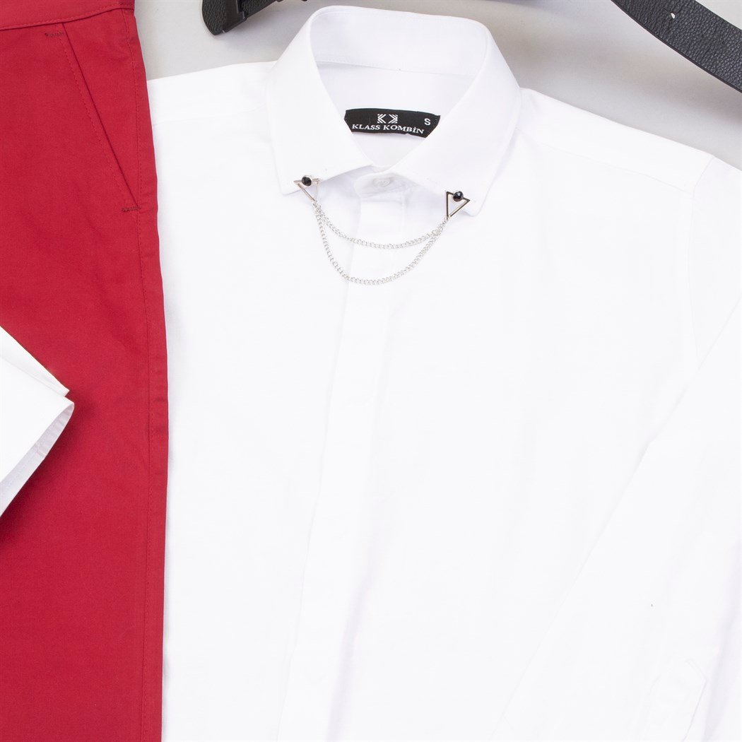 Su Yeşili Pantolon Gömlek Ayakkabı Kombin