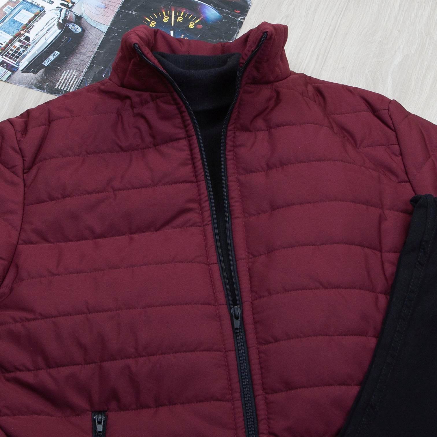 Bordo Şişme Mont Boğazlı Body Pantolon Bot Kombin