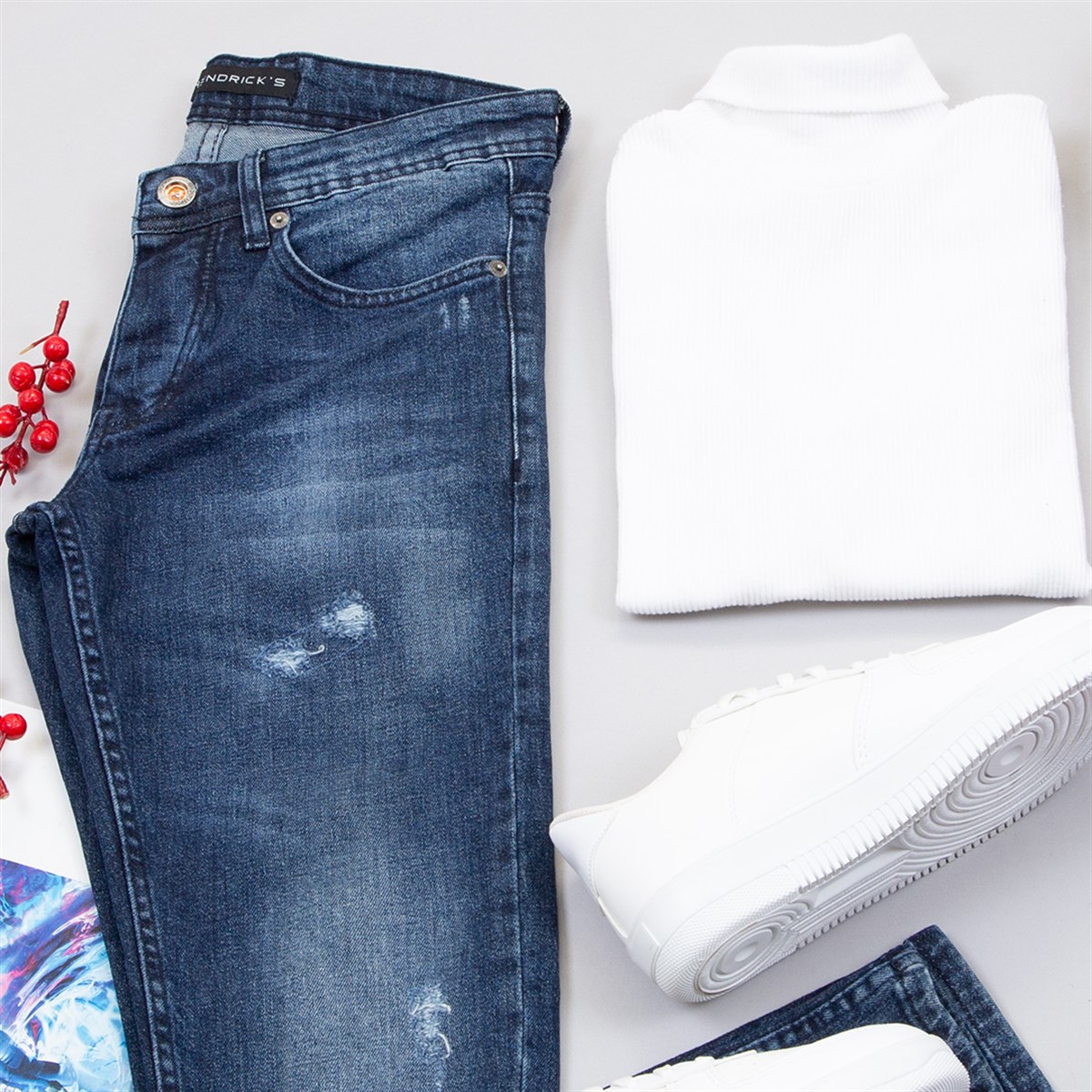 Bordo Şişme Yelek Boğazlı Kazak Pantolon Ayakkabı Kombin