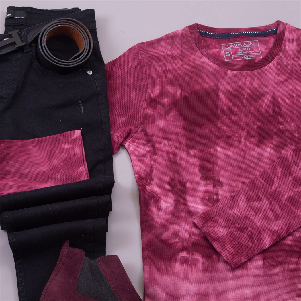 Bordo Sweat Pantolon Bot Kombin