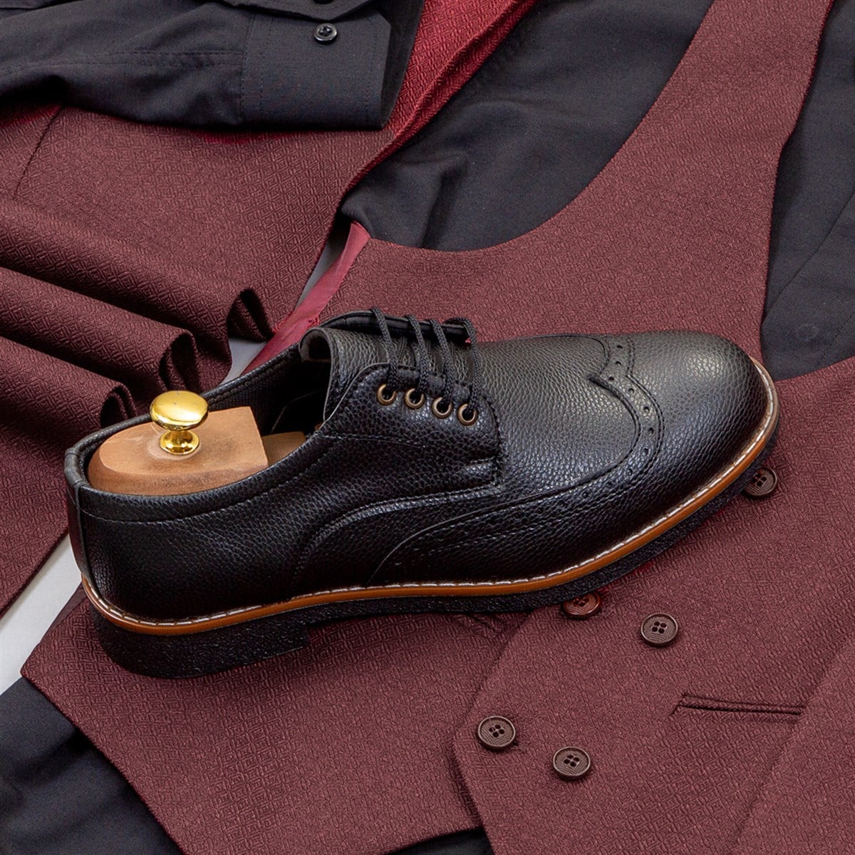 Bordo Takım Elbise Kombini