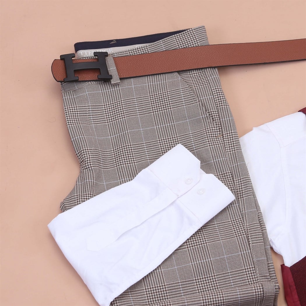 Bordo Yelek Siyah Gömlek Kumaş Pantolon Klasik Ayakkabı Koımbini 