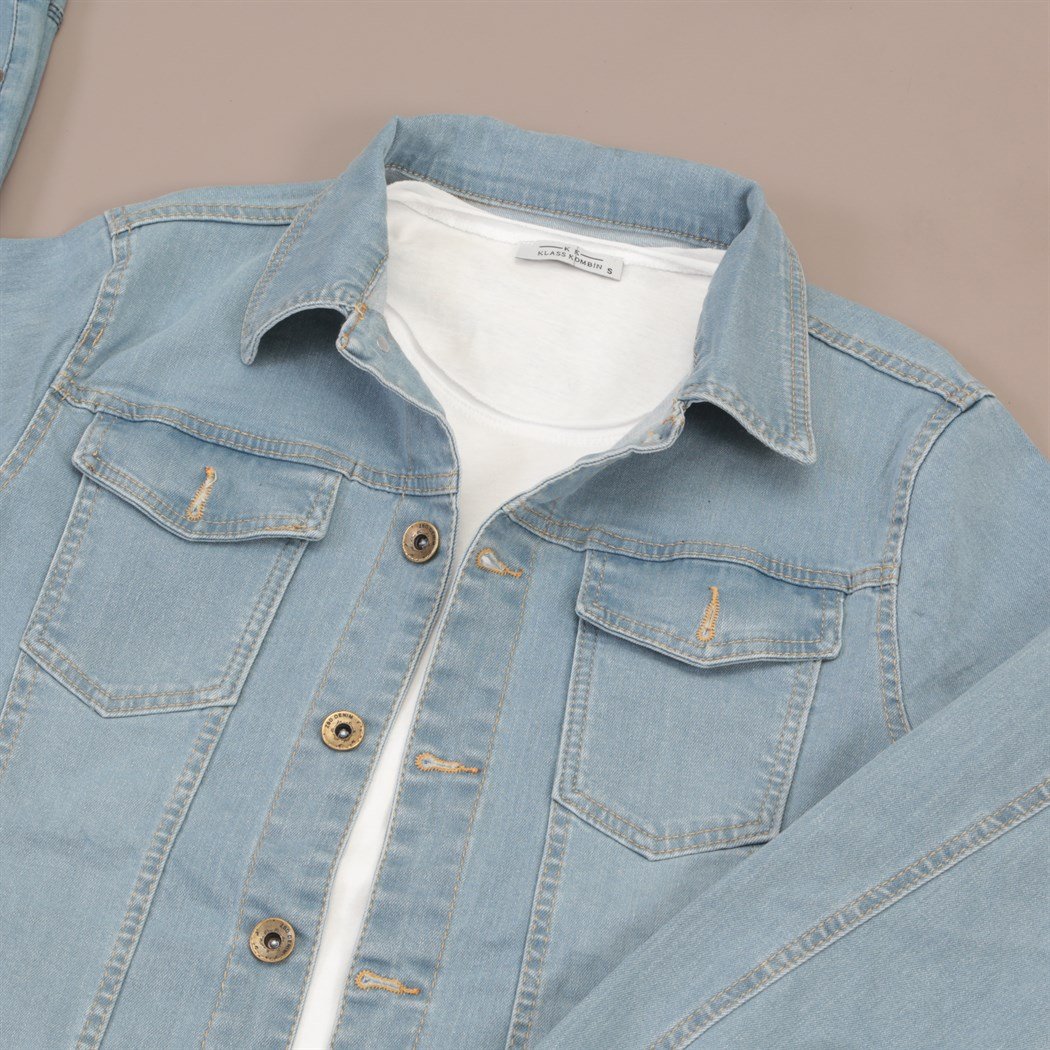 Buz Mavisi Kot Ceket Ayakkabı Pantolon Kombini