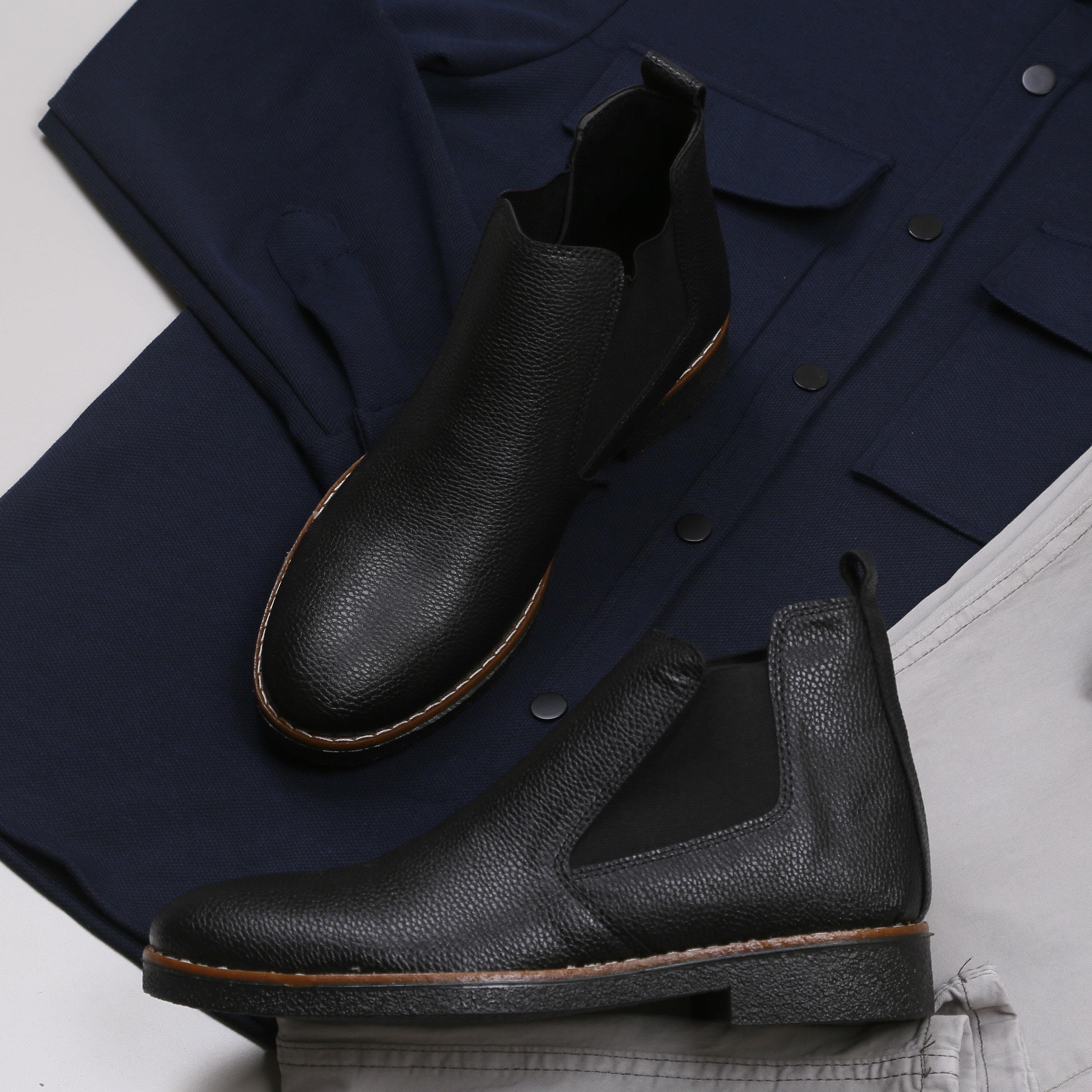 Cepli Lacivert Gömlek Pantolon Bot Kombini