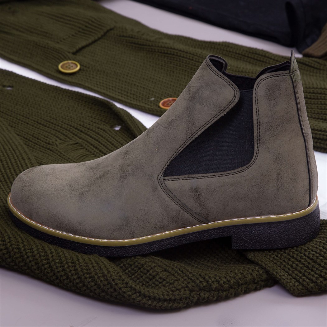 Cepli Yırtıklı Haki Hırka Kazak Pantolon Bot Kombin