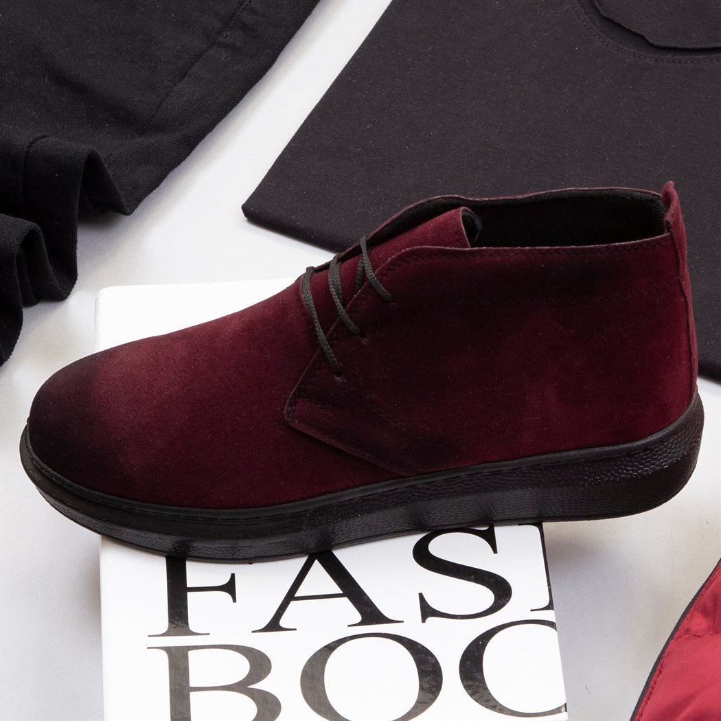 Çıkarılabilir Kapşonlu Bordo Şişme Yelek Tişört Pantolon Ayakkabı Kombin