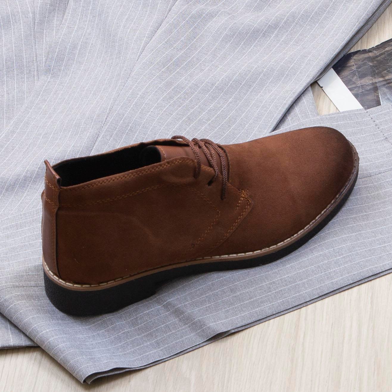 Çizgili Açık Gri Kruvaze Takım Elbise Kombini