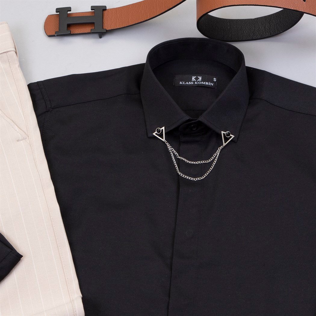 Çizgili Bej Pantolon Gömlek Ayakkabı Kombin