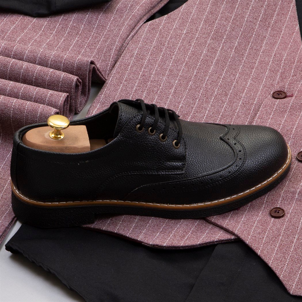 Çizgili Gül Kurusu Takım Elbise Kombini