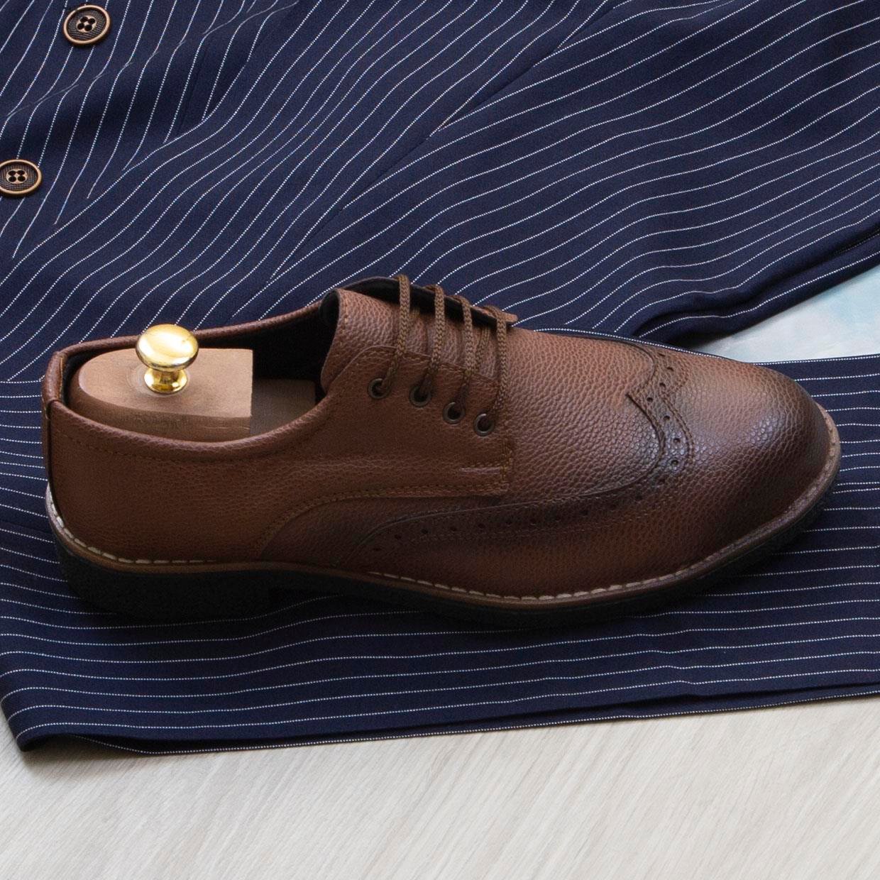 Çizgili Lacivert Kruvaze Takım Elbise Kombini