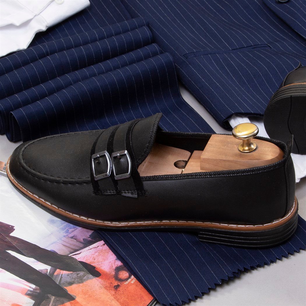 Çizgili Lacivert Takım Elbise Kombini