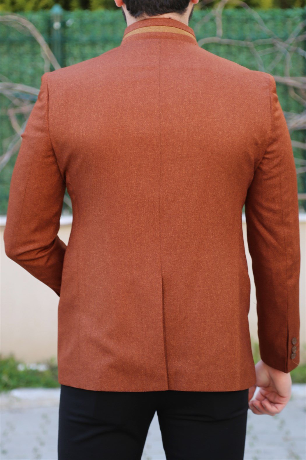 ERKEK SLİM FİT DİK YAKA SPOR BLAZER TABA TABA