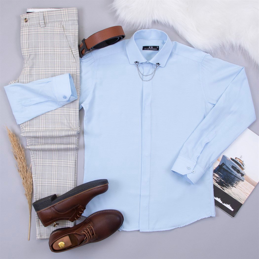 Ekose Kumaş Pantolon Gömlek Ayakkabı Kombin