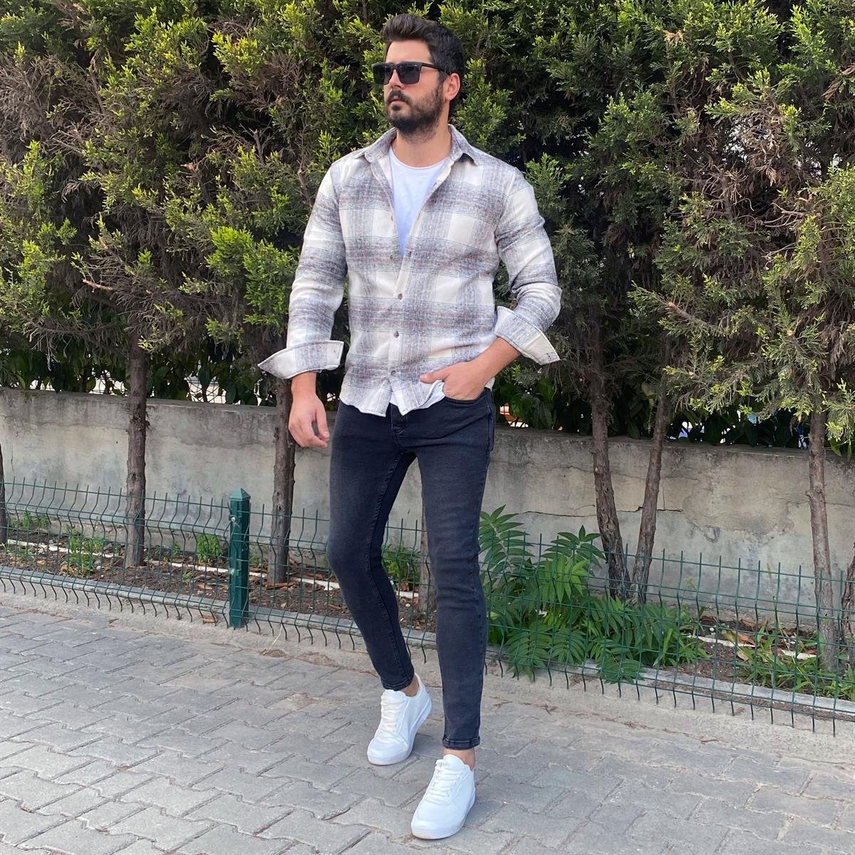 Ekose Oduncu Gömlek Pantolon Ayakkabı Kombin