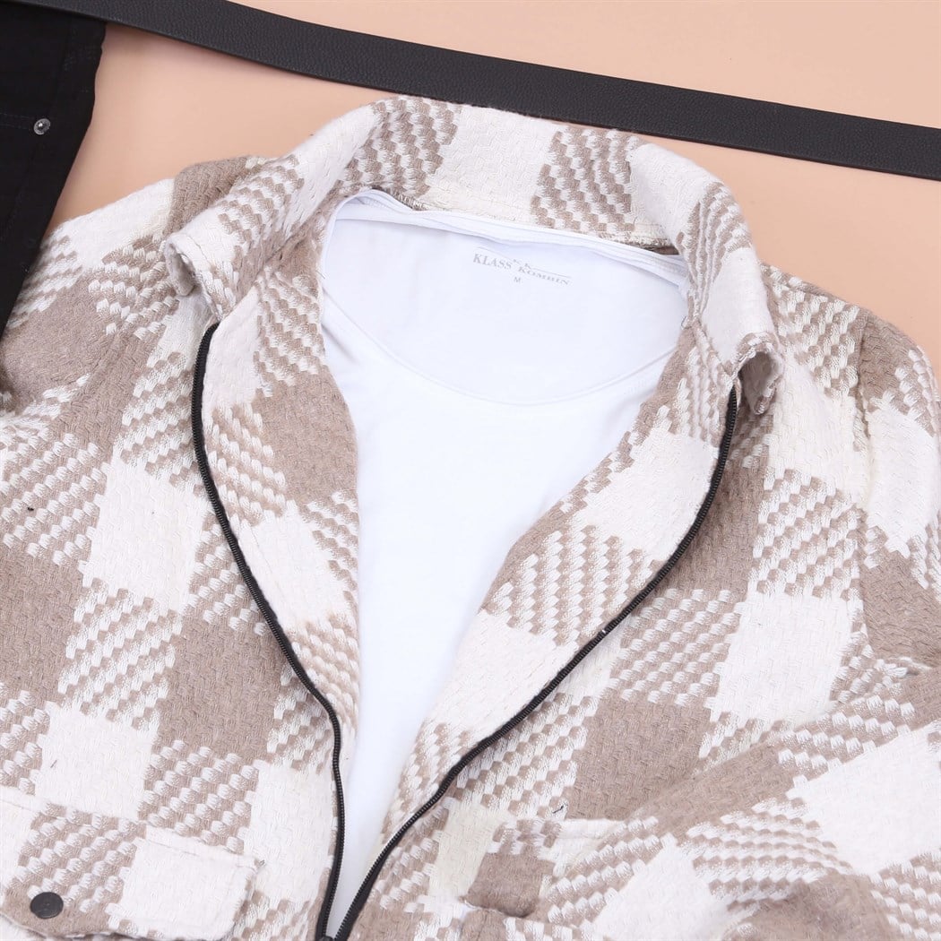 Ekoseli Triko Ayakkabı kombini