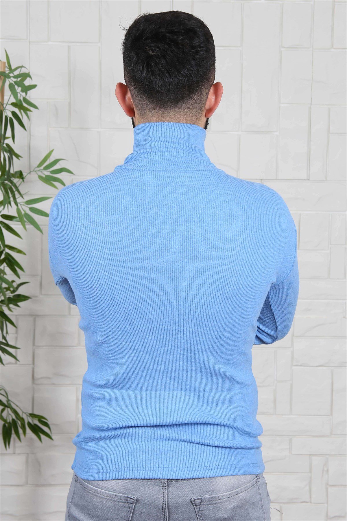 ERKEK BALIKCI YAKA ERKEK TRİKO MAVİ MAVİ