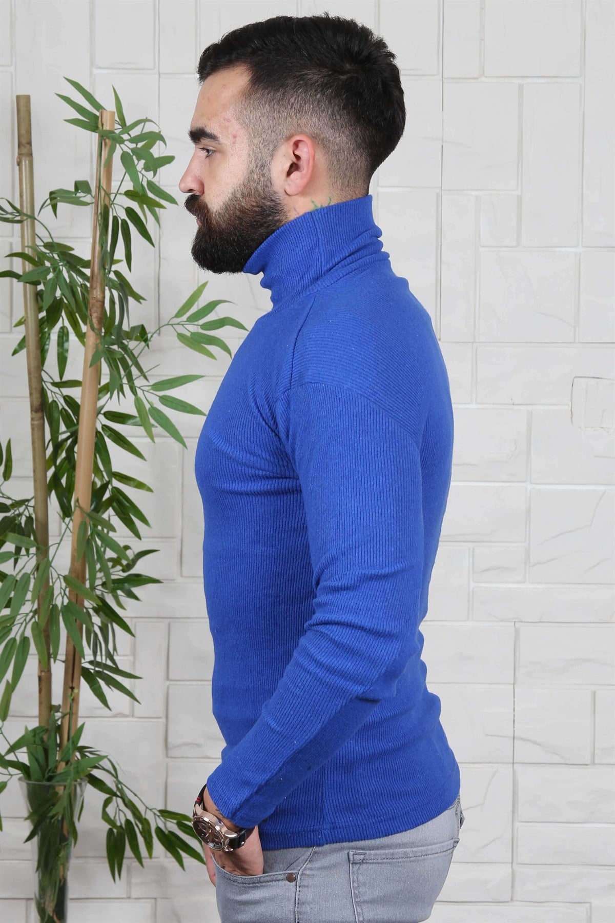 ERKEK BALIKCI YAKA ERKEK TRİKO SAX SAX