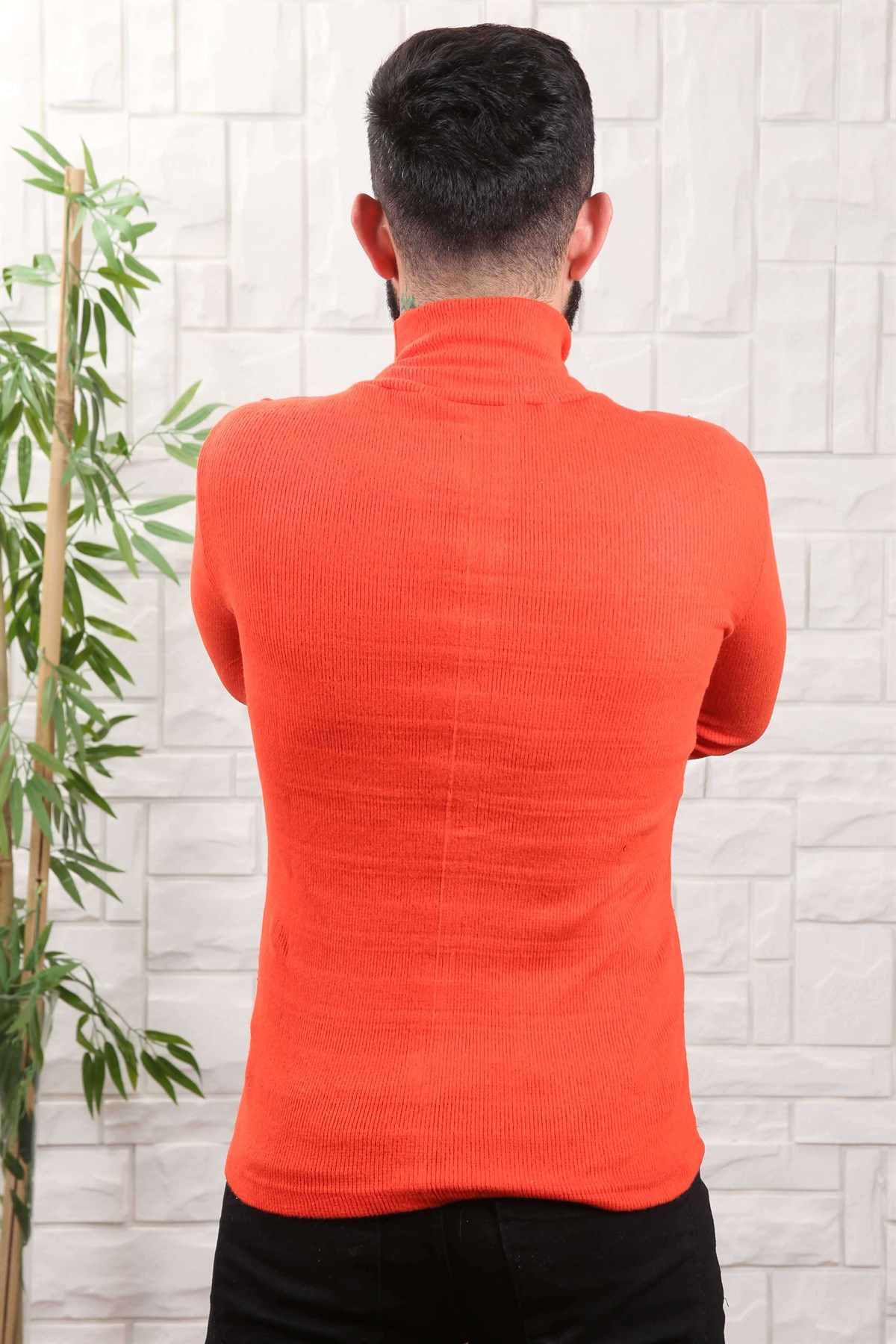 ERKEK BALIKCI YAKA ERKEK TRİKO TURUNCU TURUNCU