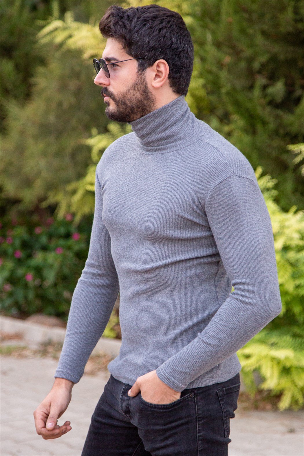 ERKEK Bogazlı Badi GRİ boğazlı badi GRİ