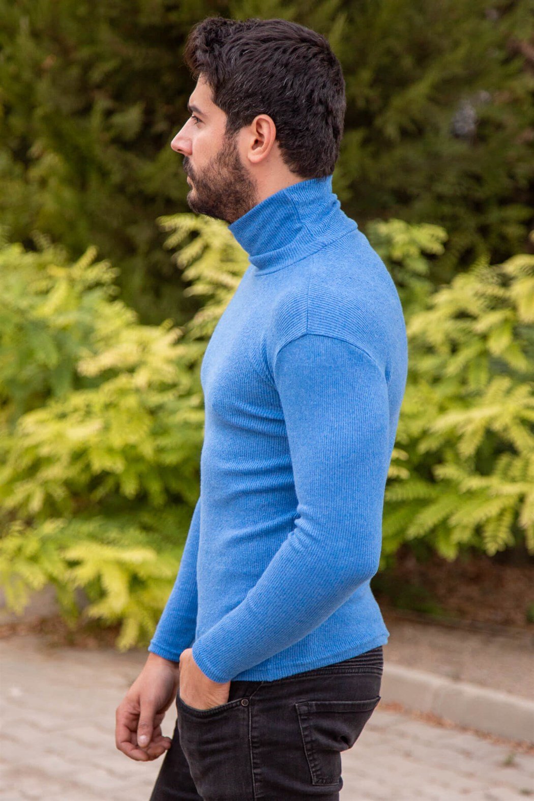 ERKEK Bogazlı Badi MAVİ boğazlı badi MAVİ